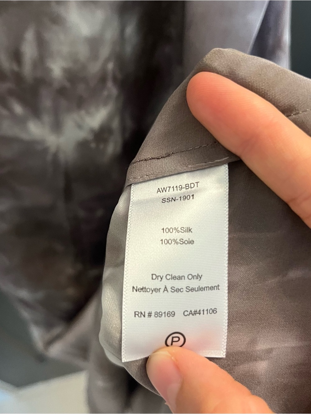 ATM Tie-Dye Silk Camisole Dress - Neutral Mauve - Picture 6 of 7